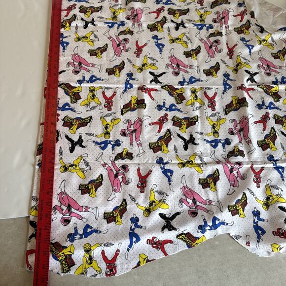 Vtg 1994 Mighty Morphin Power Rangers fabric Saban 32”x55” Used Rough Cut Figure - Picture 2 of 12